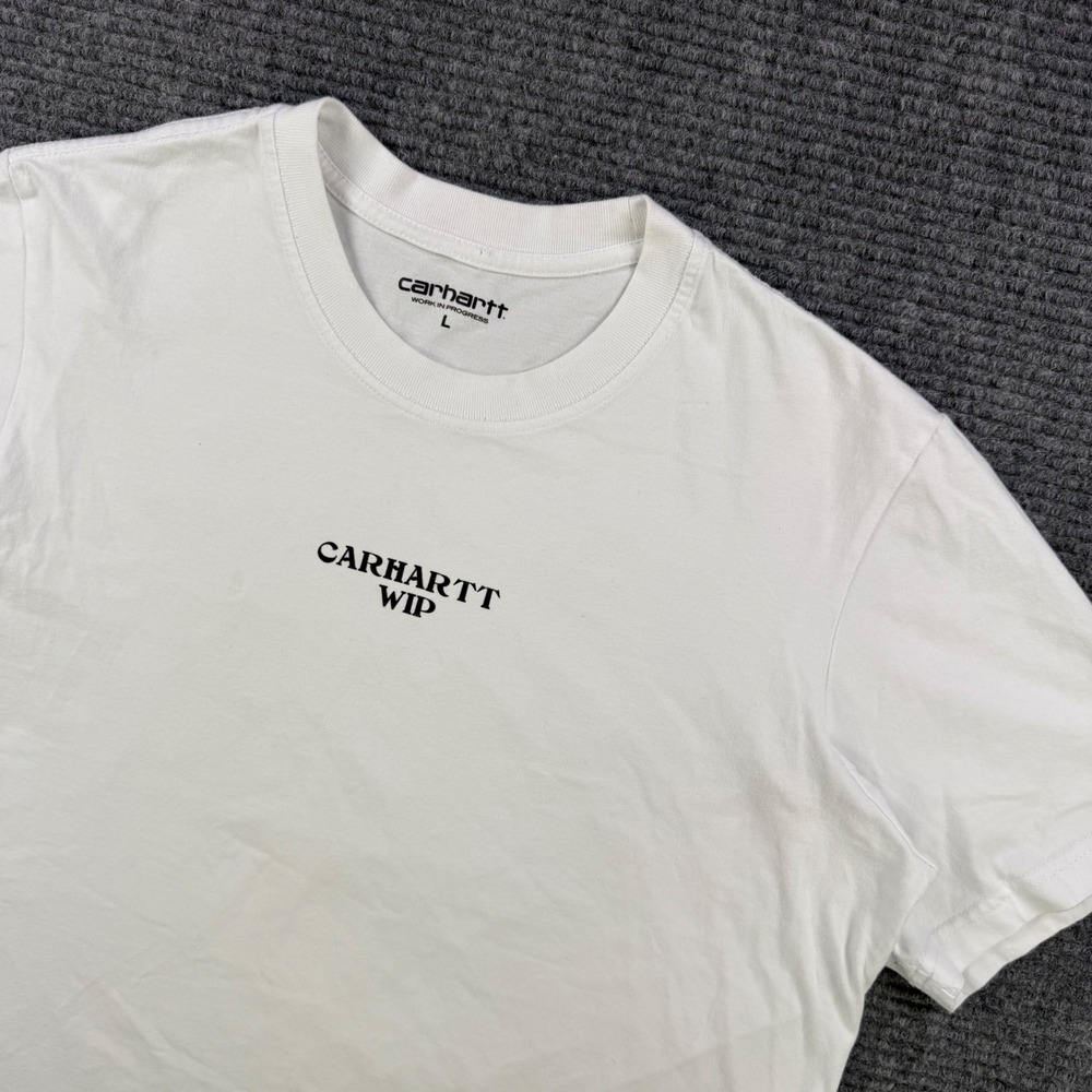 Carhartt WIP Panic In Detroit Graphic T-Shirt Mens Large White Short Sleeve Tee
